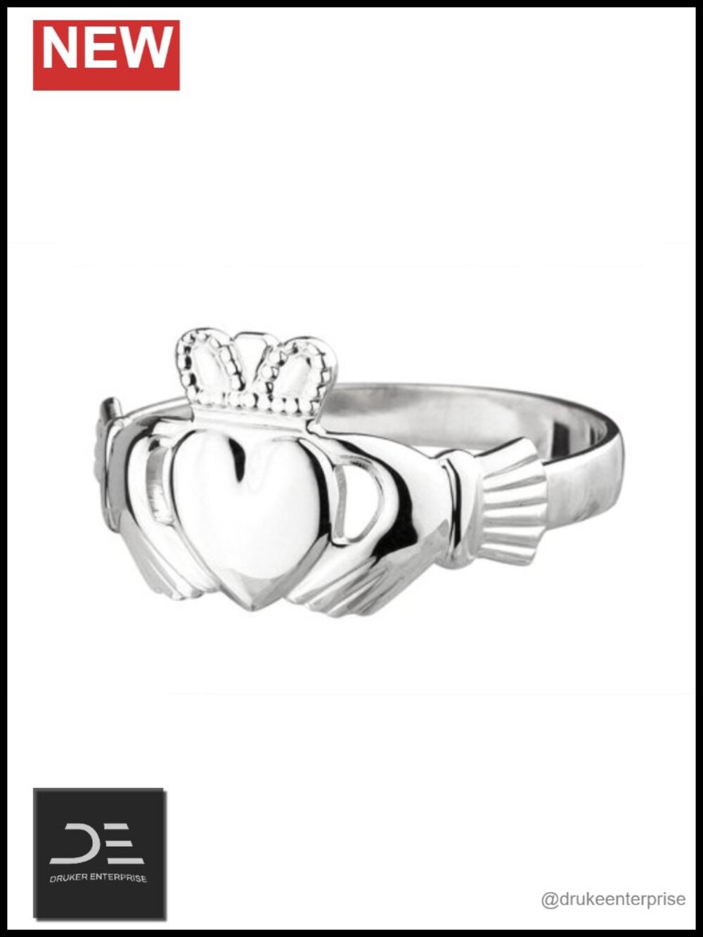Biddy Murphy Irish Claddagh Ring Sterling Silver Made in Ireland Size 6.5